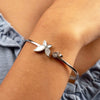 Butterfly Charm Open Bangle