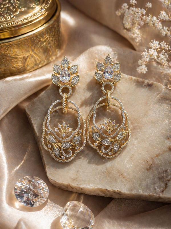 Crystal Lotus Earrings