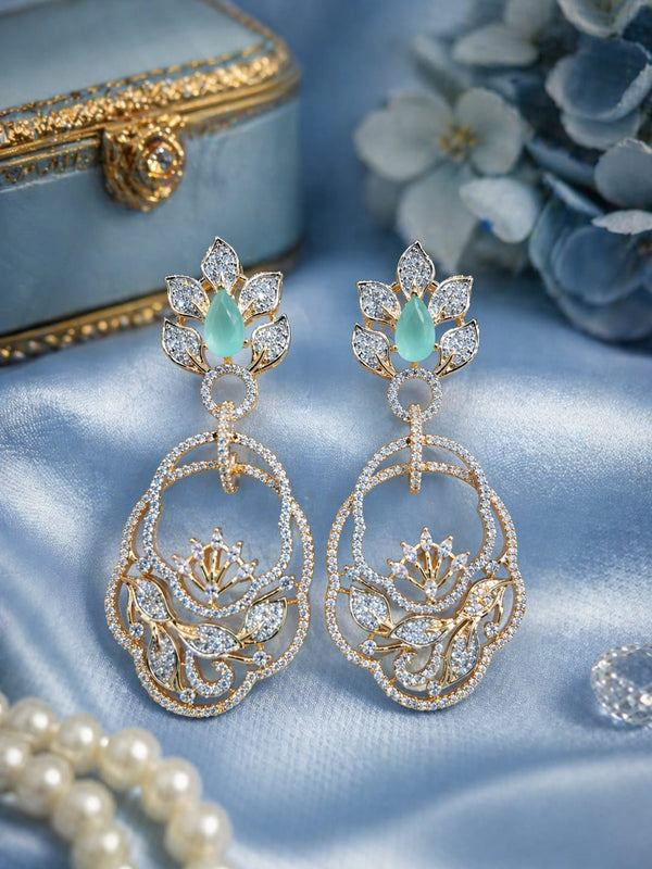 Aqua Lotus Earrings